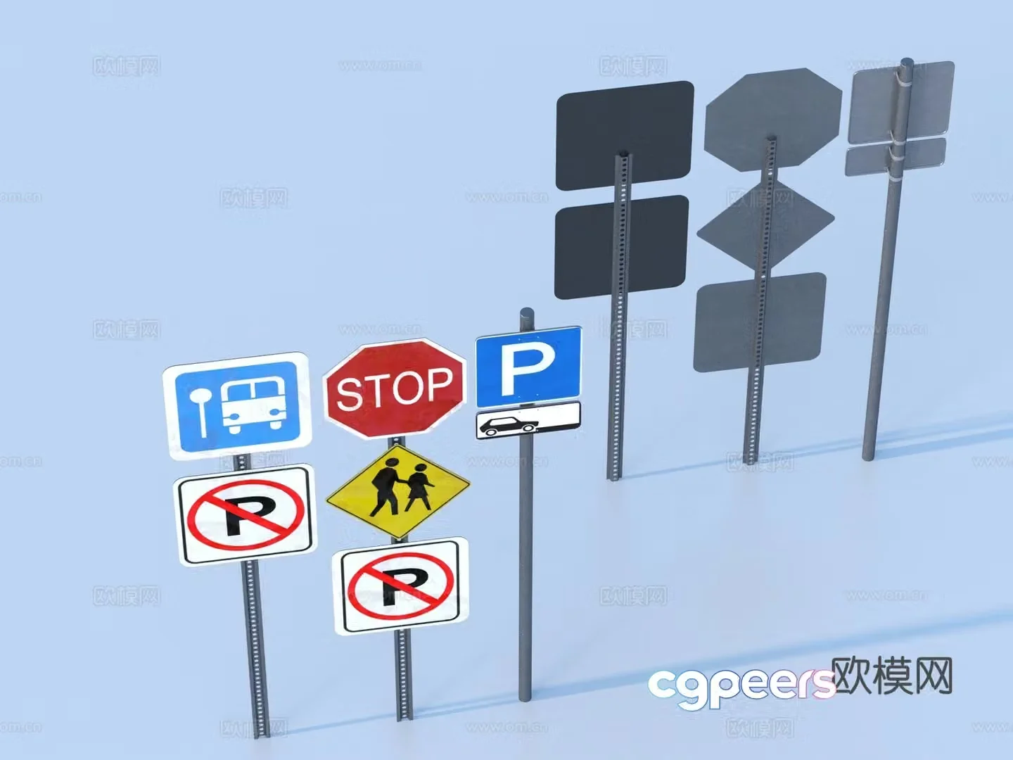 Direction sign Sign Road sign Guide sign 3D model