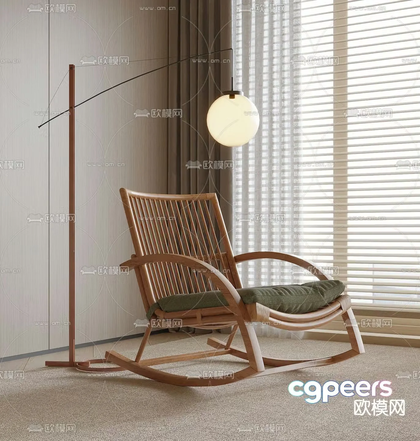 chair leisure chair rocking chair 3d model