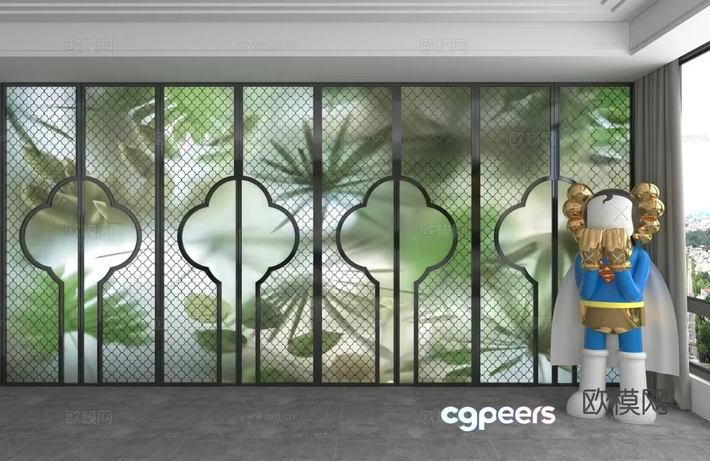 Modern background wall 3d model