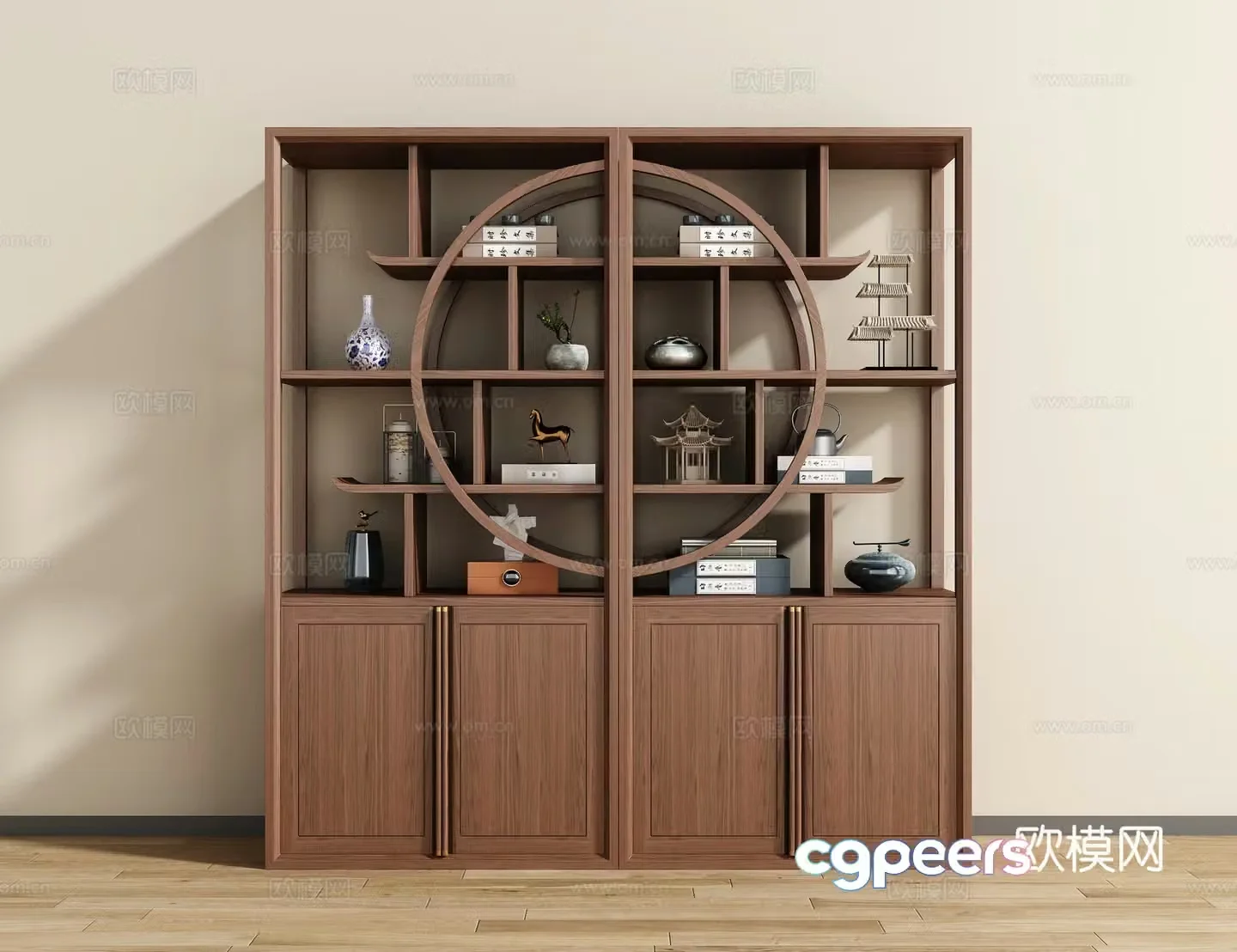 New Chinese style 3D model of Bo Gu shelf