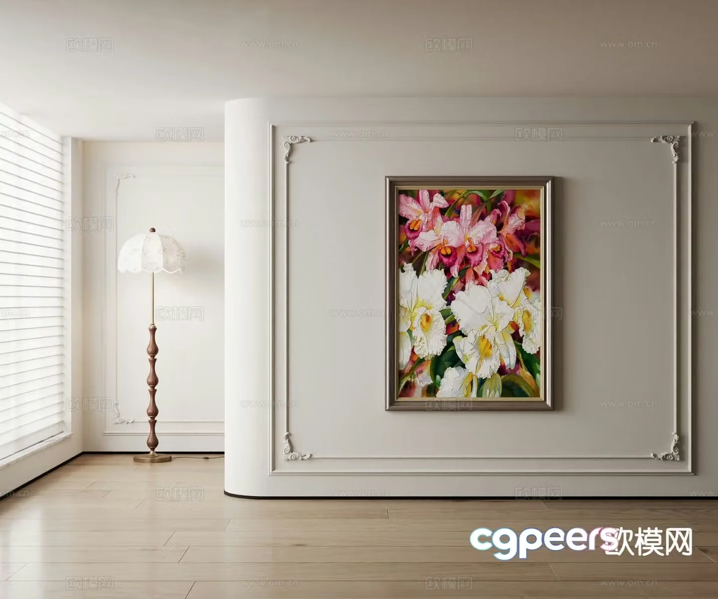 American decorative painting flower painting oil painting 3d model