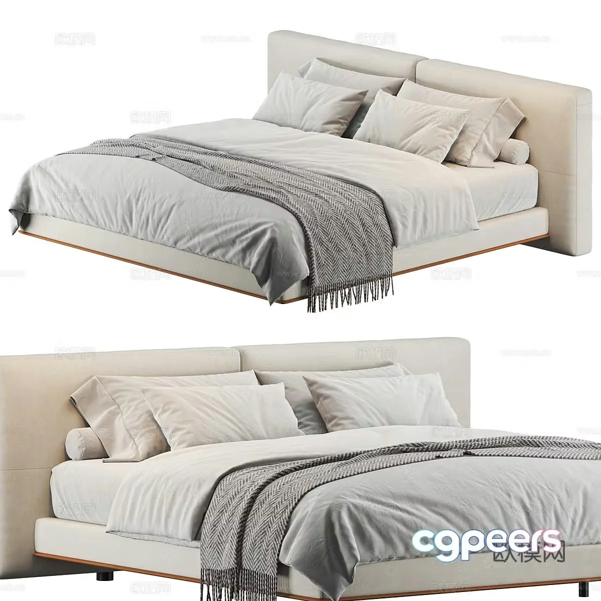 Modern Italian Brera bed 3d model