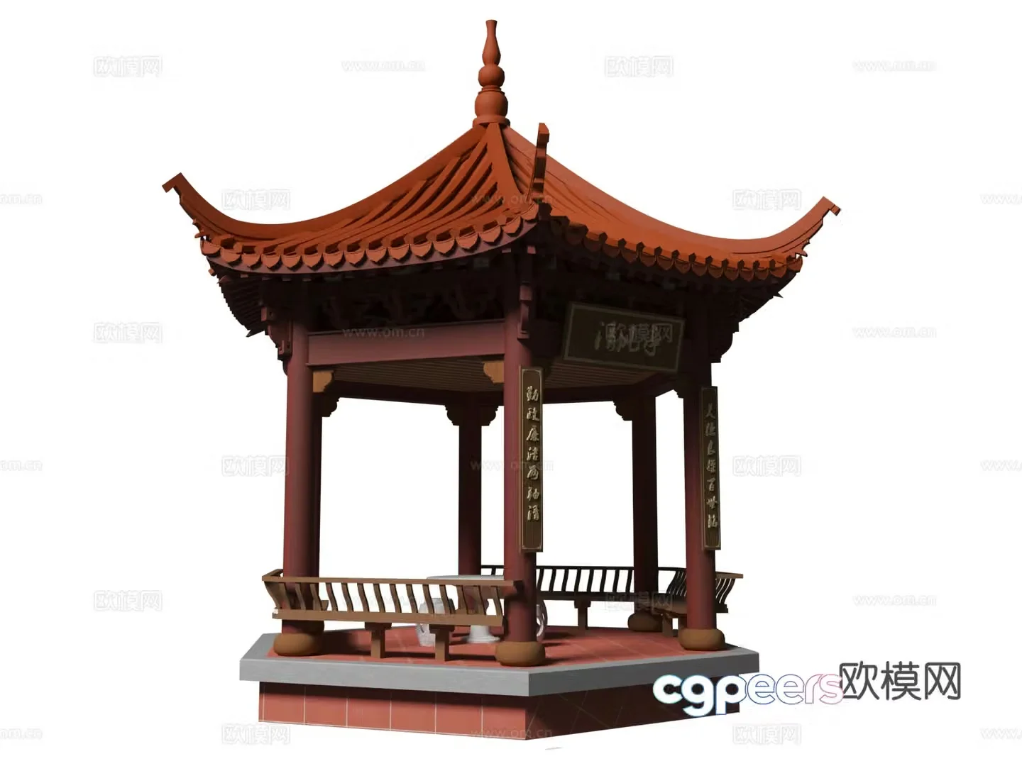 Chinese style pavilion pavilion landscape pavilion rest pavilion Chinese style architecture 3D model