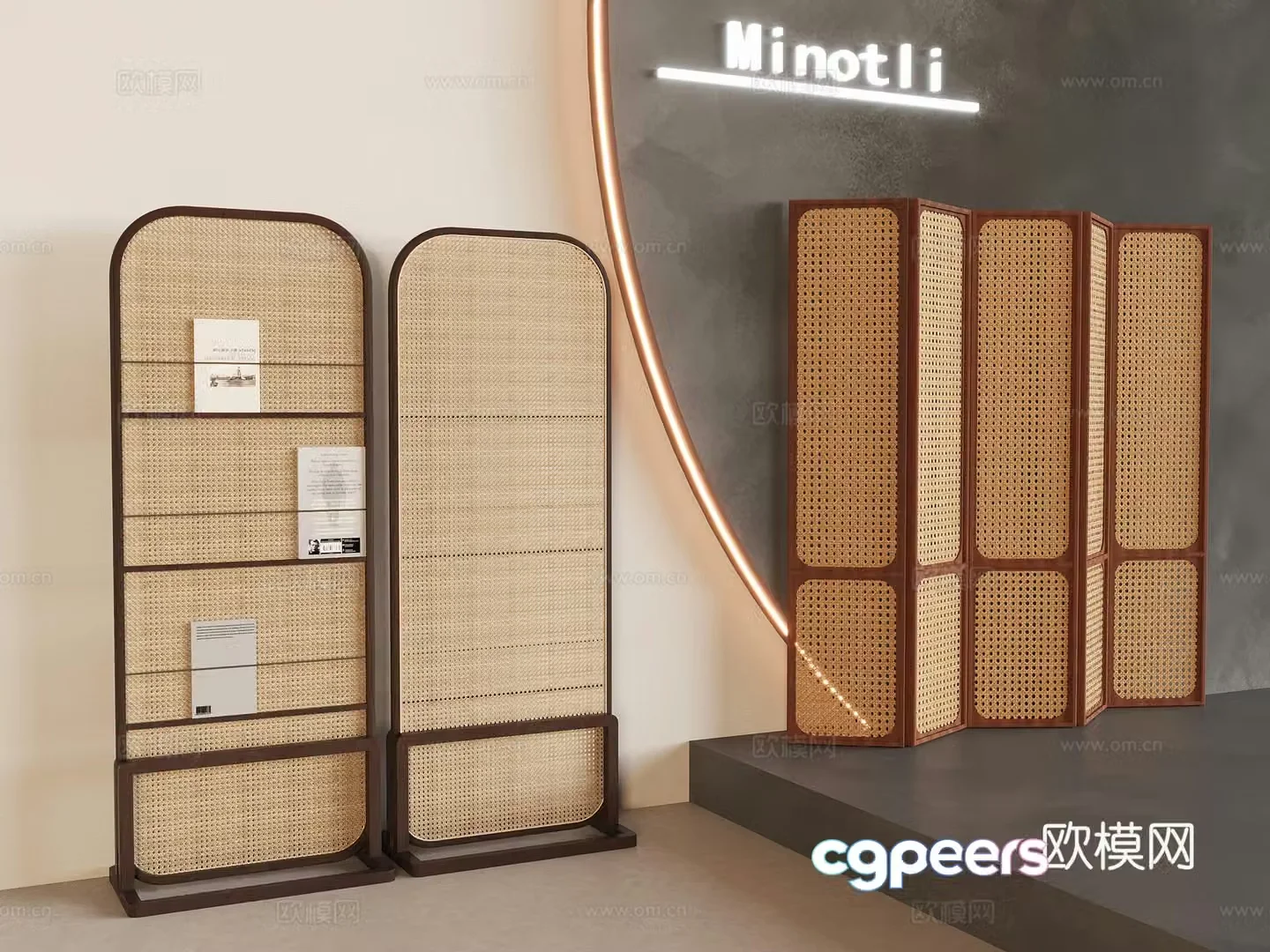 Wooden screen indoor and outdoor partition decorative entrance 3D model