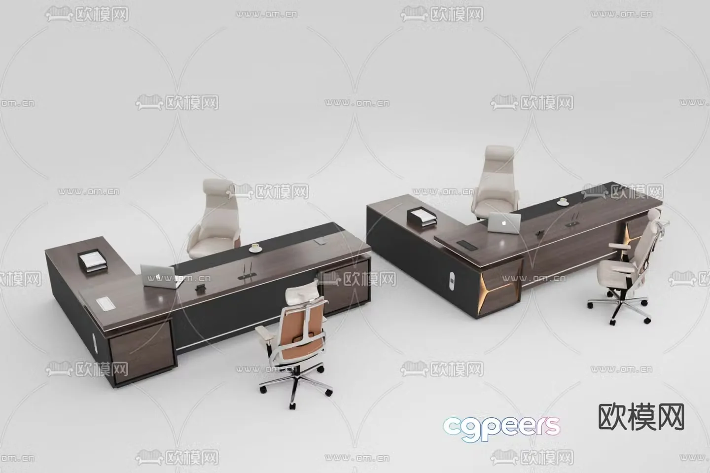 New Chinese style office desk executive desk boss desk 3D model