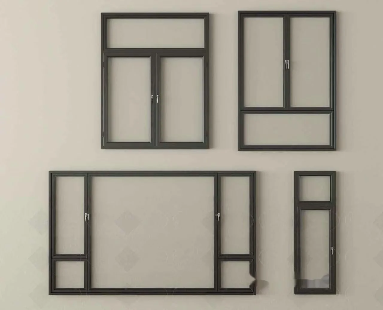Black Window Frames 3D Model – 5994 – VRAY Render
