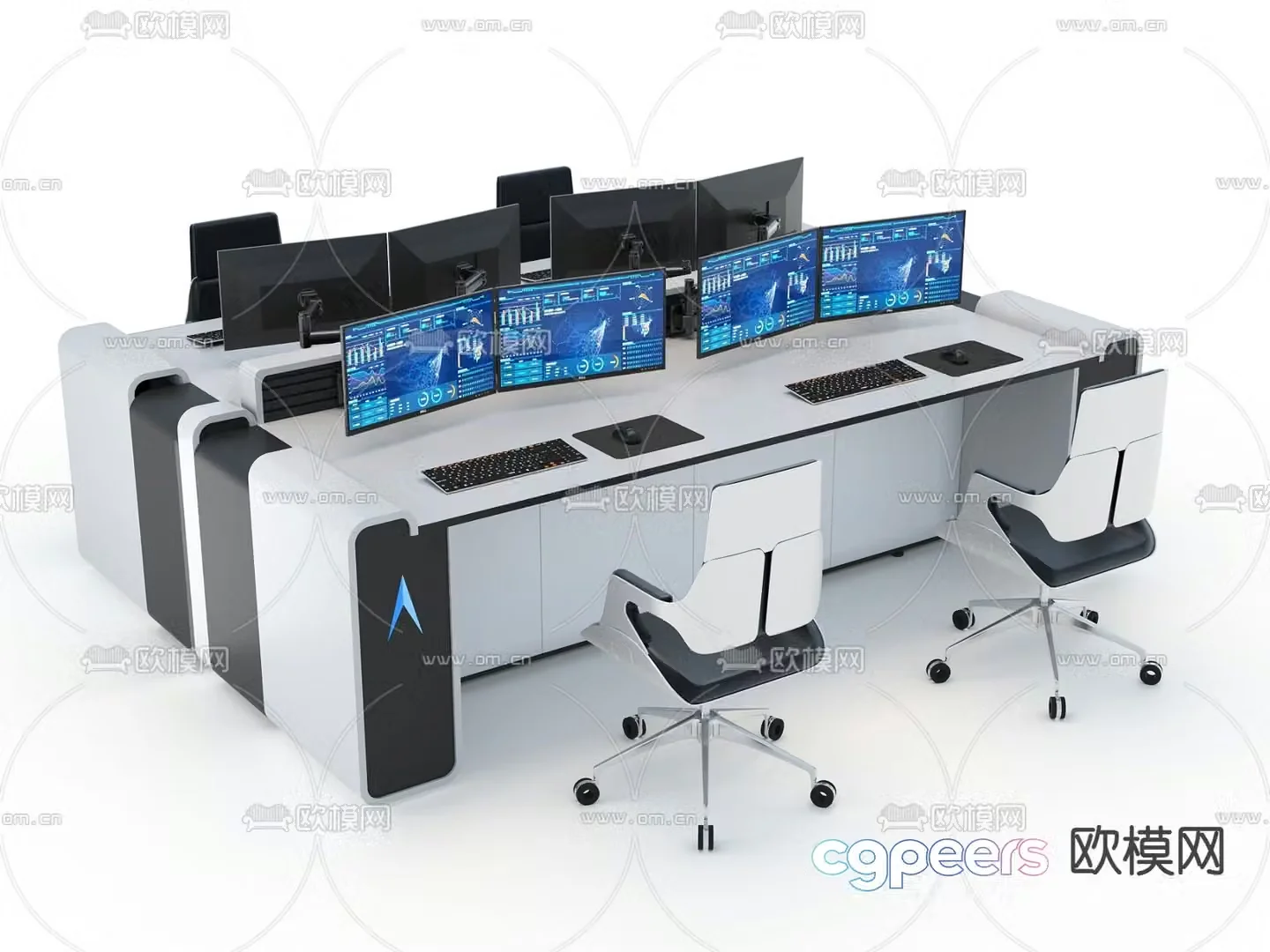Card desk financial table podium 3D model