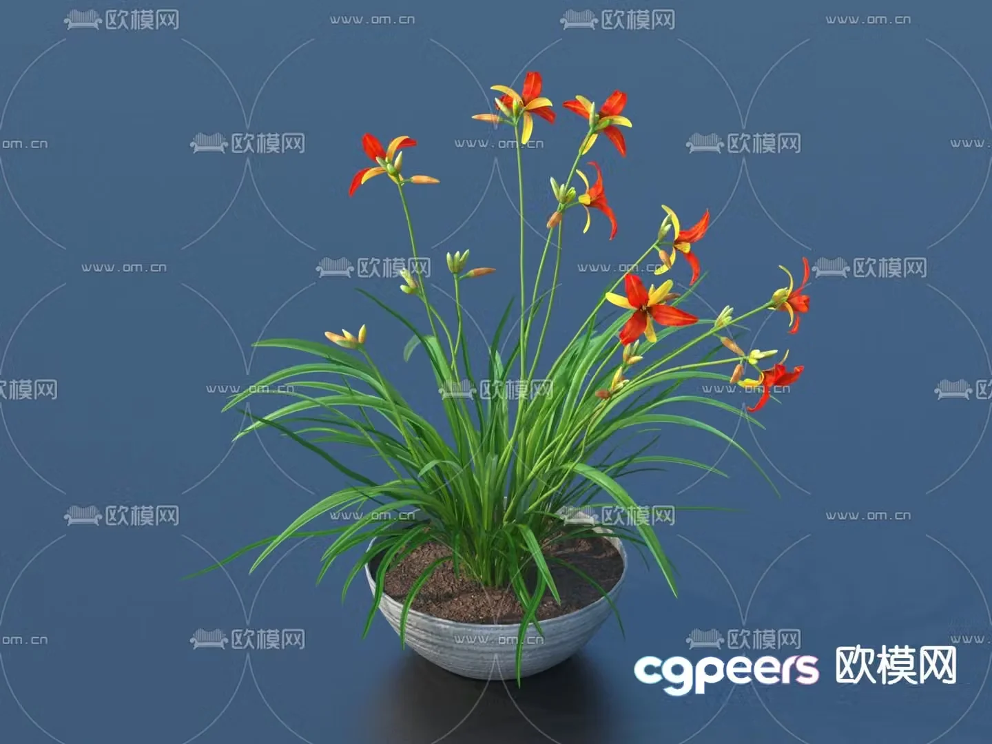 Flower pot Pot bonsai 3d model