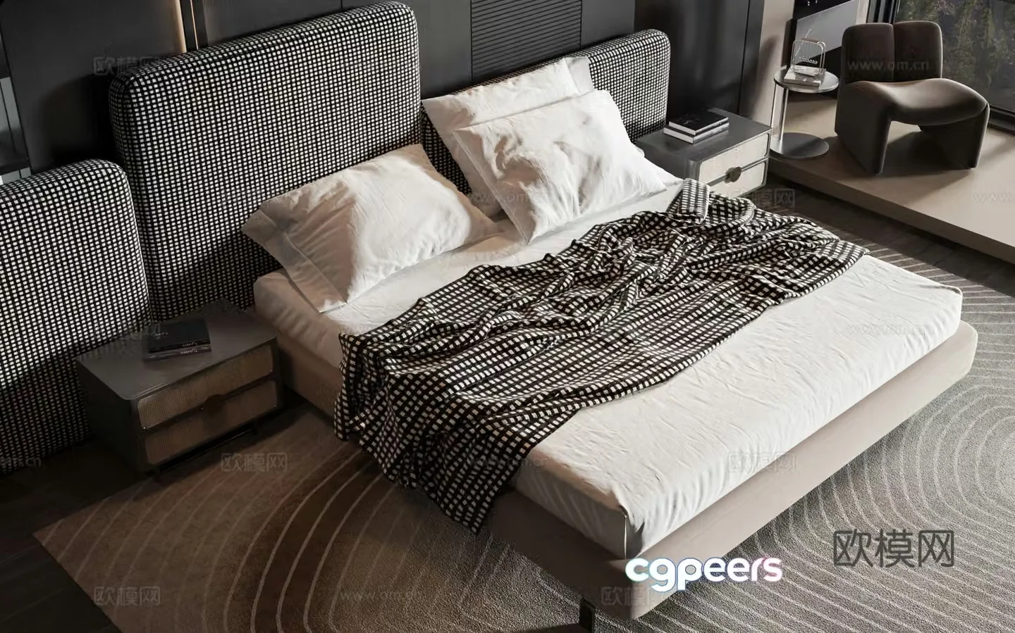 Modern style product bed 3d model