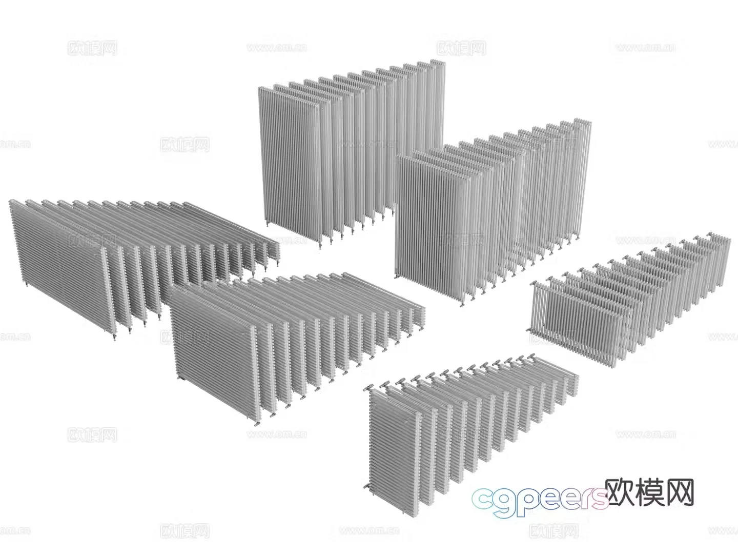 Modern radiator Heating pipe 3d model