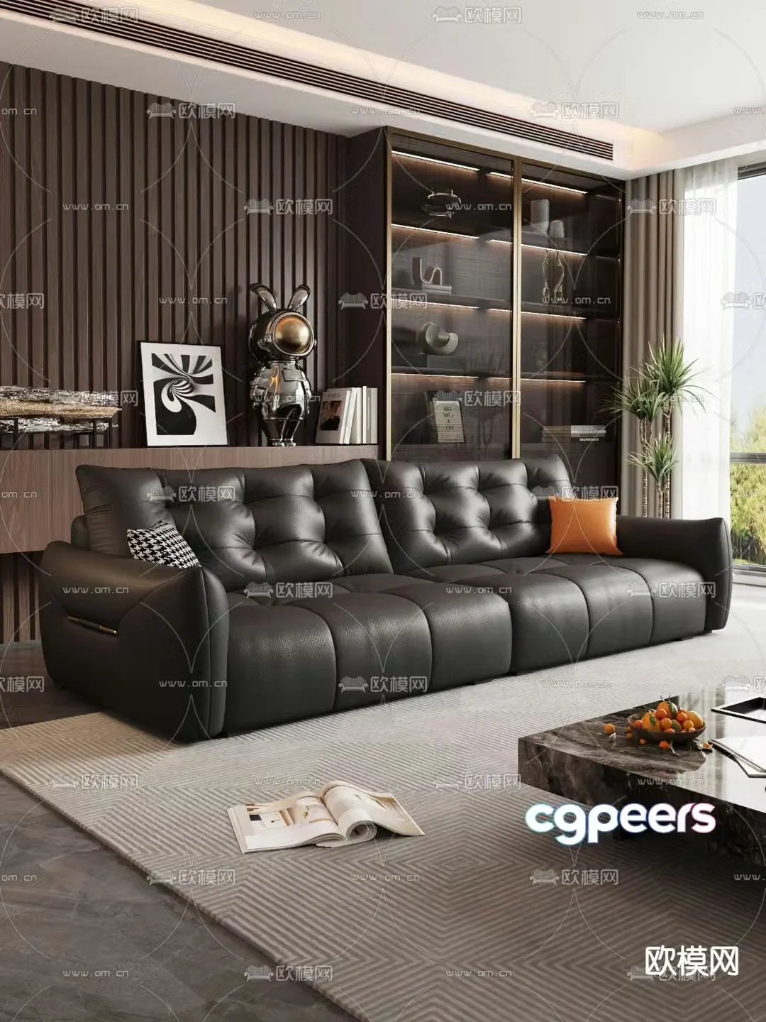 leather sofa loveseat 3d model