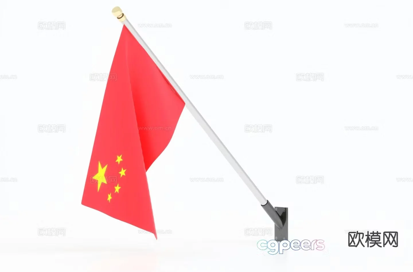 modern flag flag flag red flag 3d model
