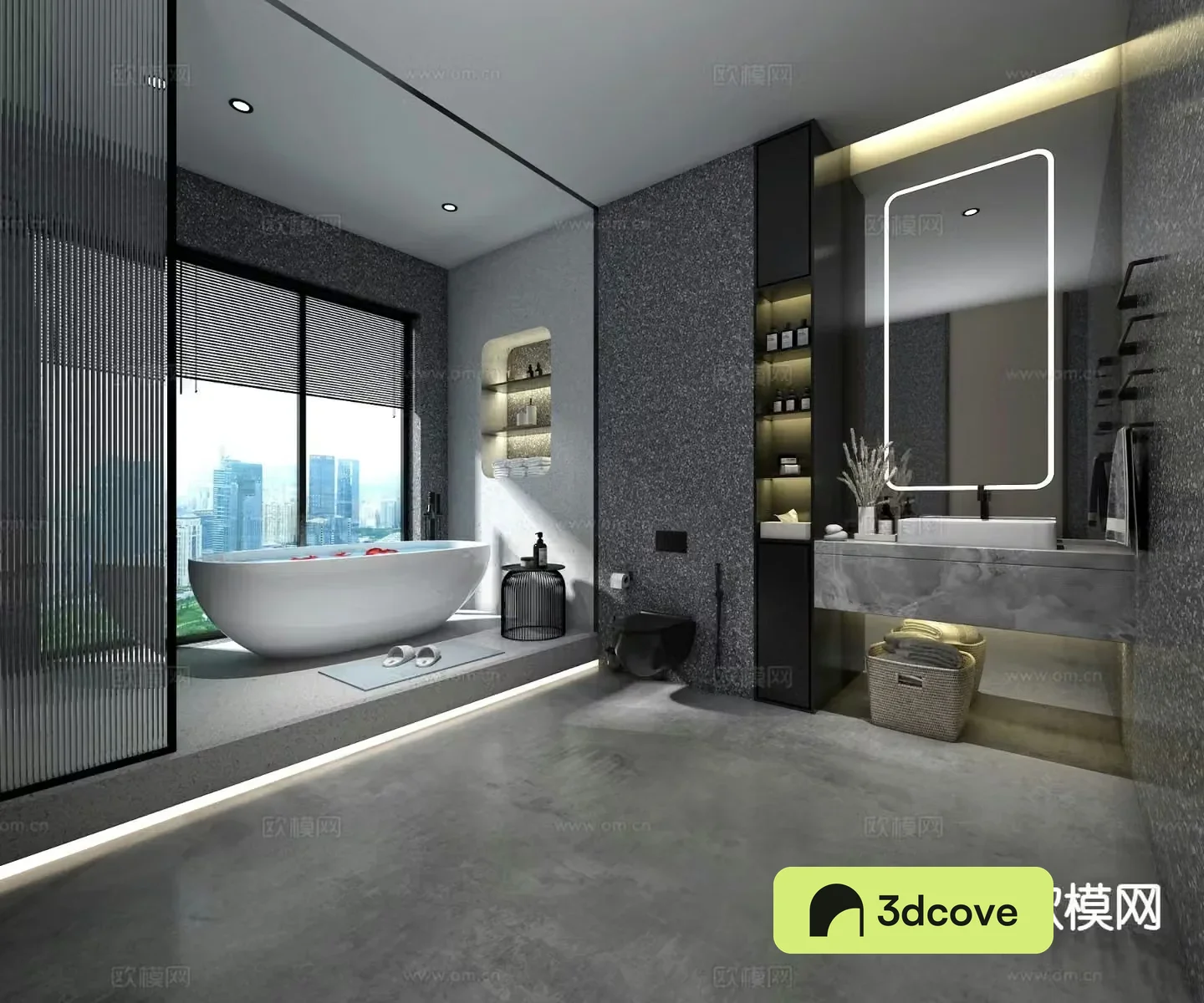 Premium gray bathroom