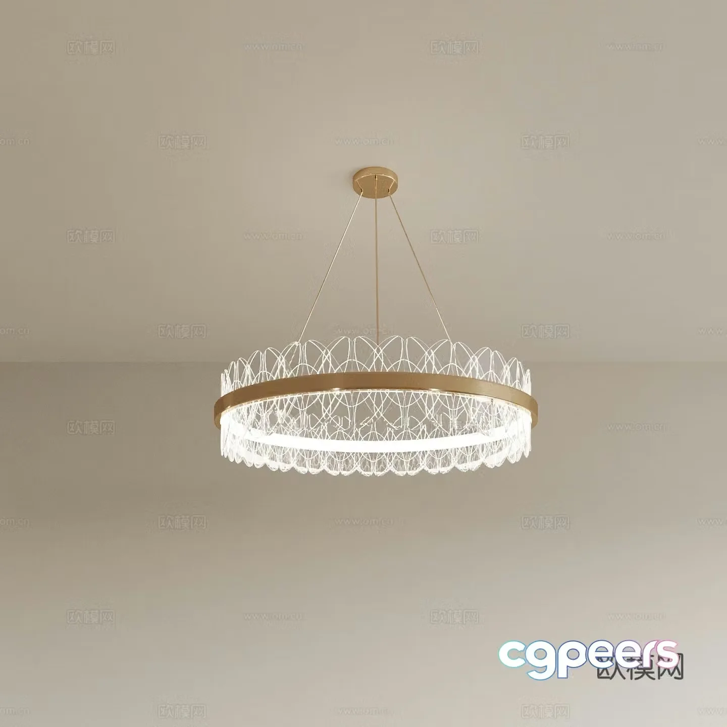 Modern ring chandelier 3d model