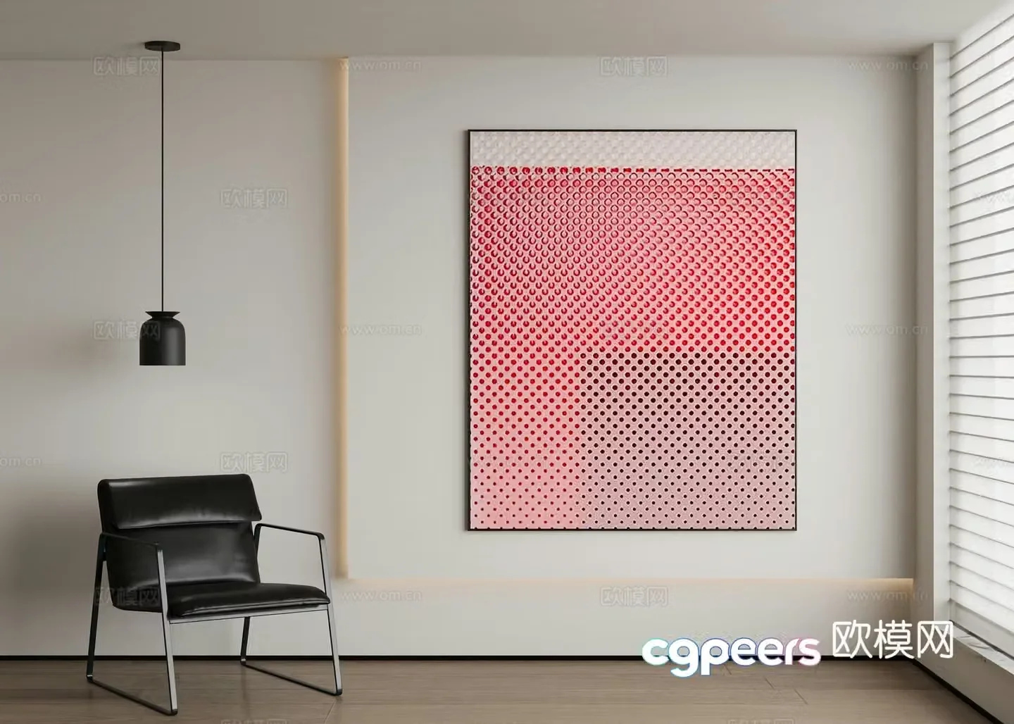 Modern abstract painting decorative painting 3d model