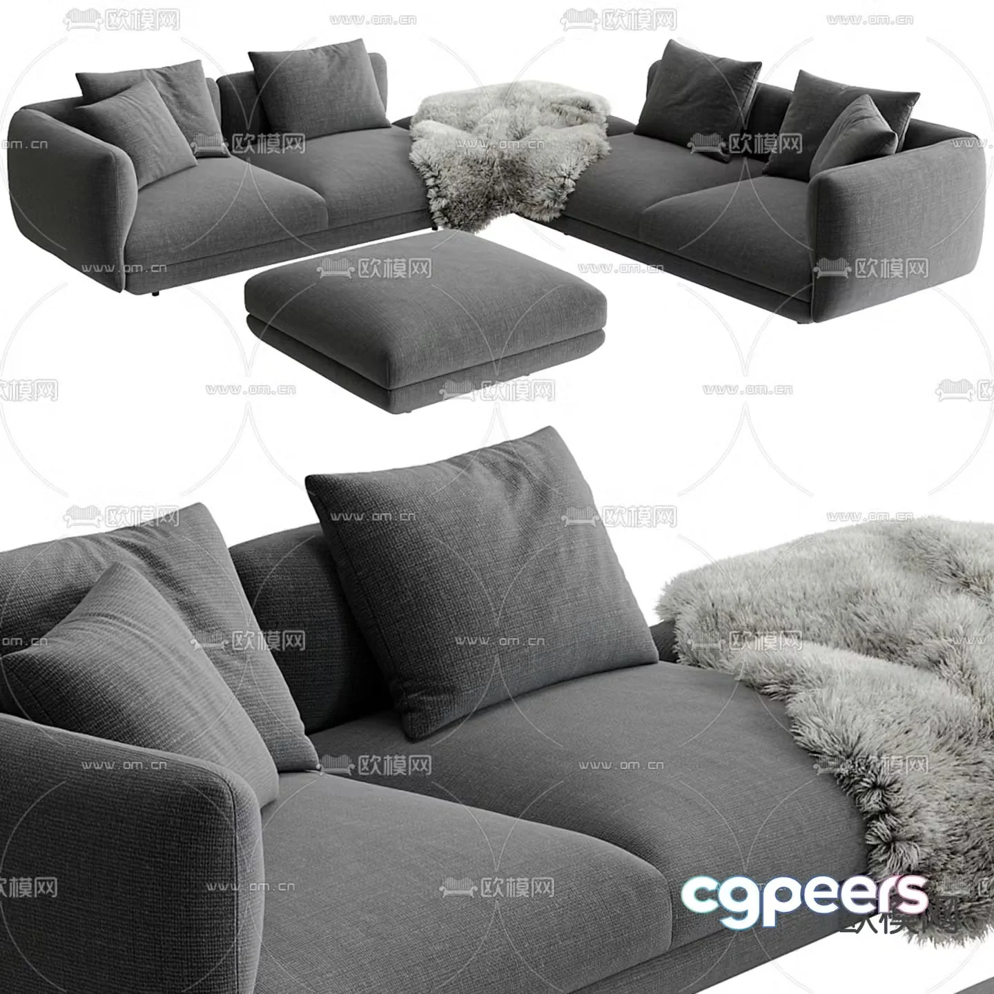 Boconcept corner sofa multi-person sofa 3d model