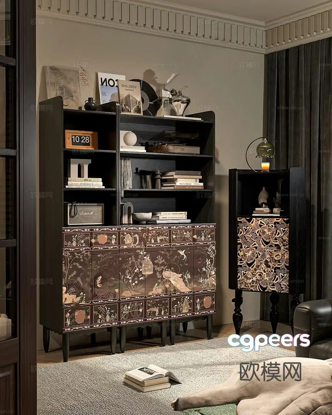 Medium French storage cabinet Triangle medieval storage cabinet Medium large storage cabinet Medium living room Medium 3D model