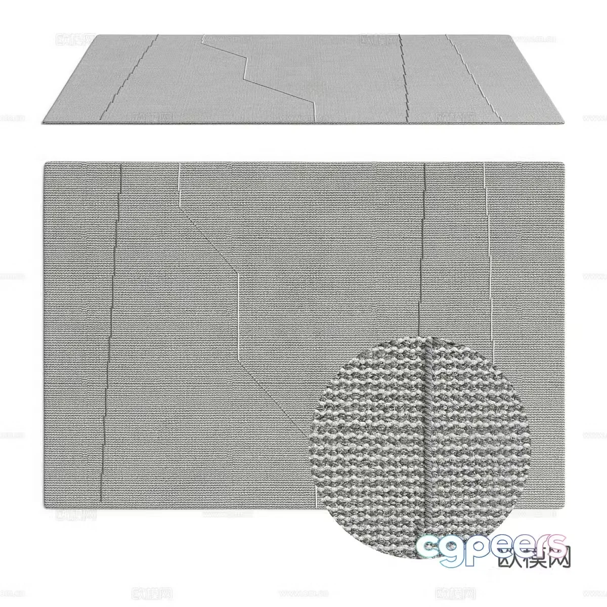 Modern fabric carpet gray carpet 3d model