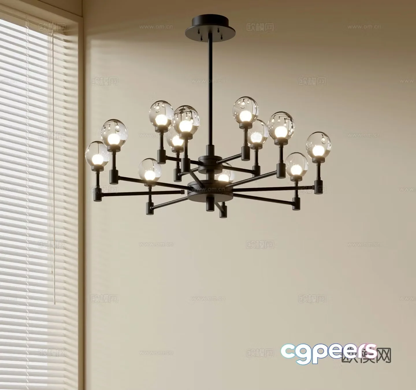 Modern simple chandeliers Nordic style chandeliers Mediterranean style chandeliers Study lamp combination Restaurant lamp 3D model