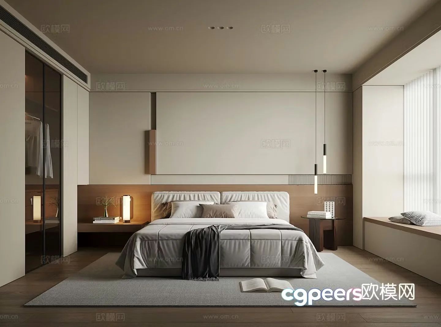 Modern bedroom master bedroom 3d model