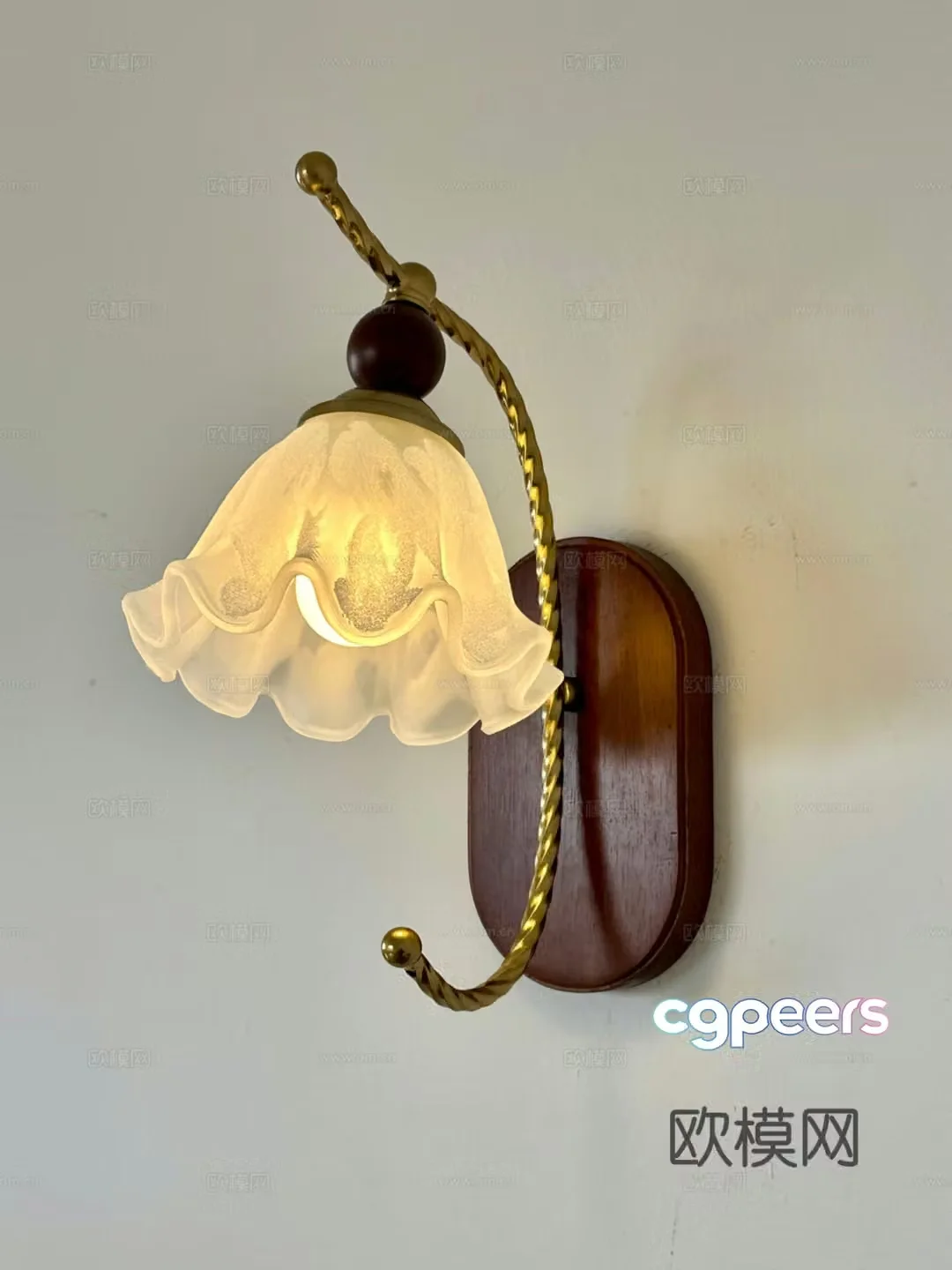 French medieval wall lamp decorative lamp 3d model