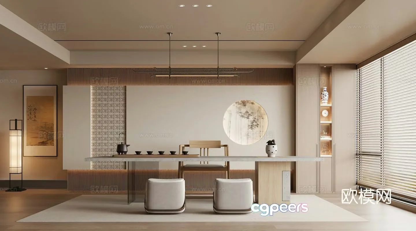 New Chinese tea room 3D model