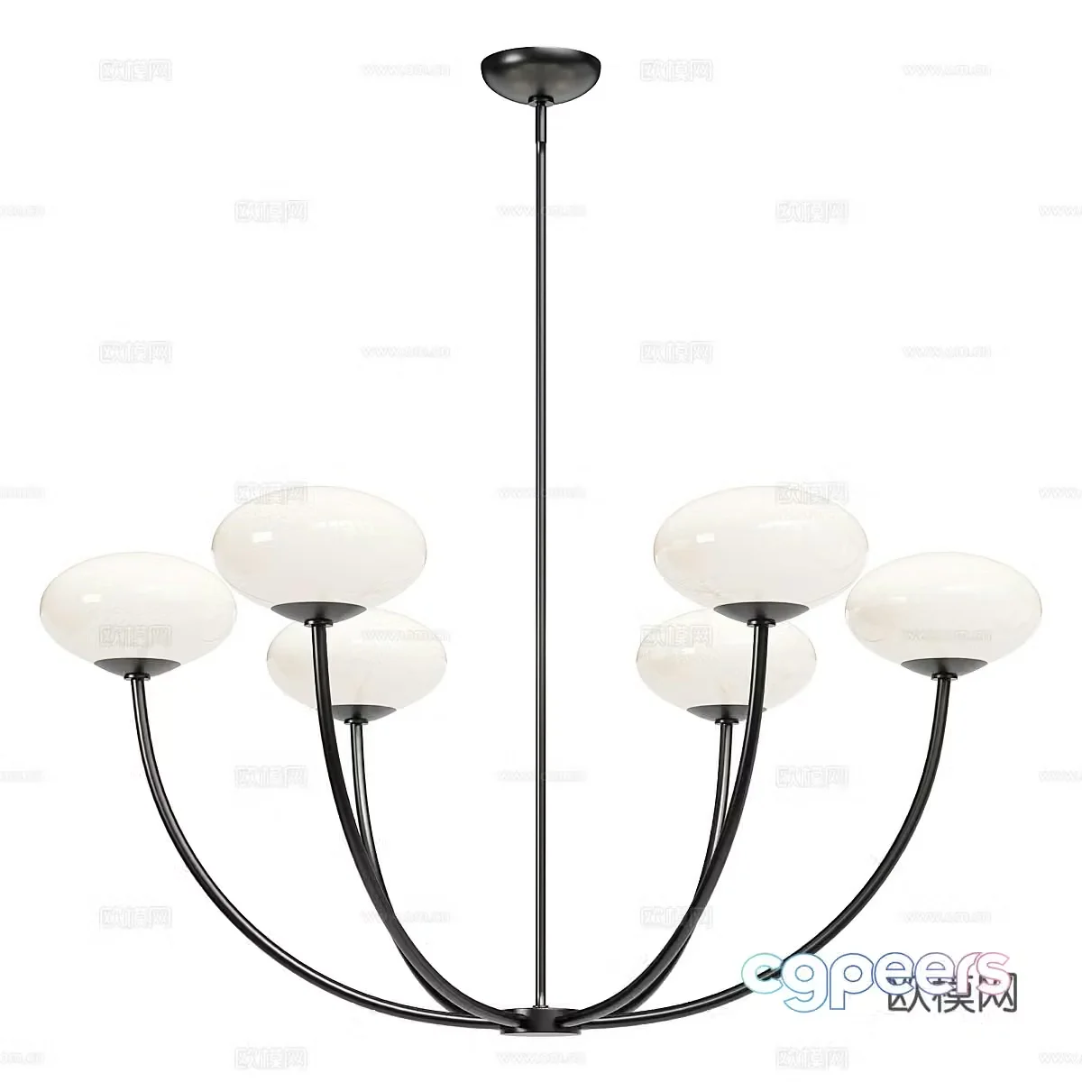 New Chinese style decorative chandelier 3D model