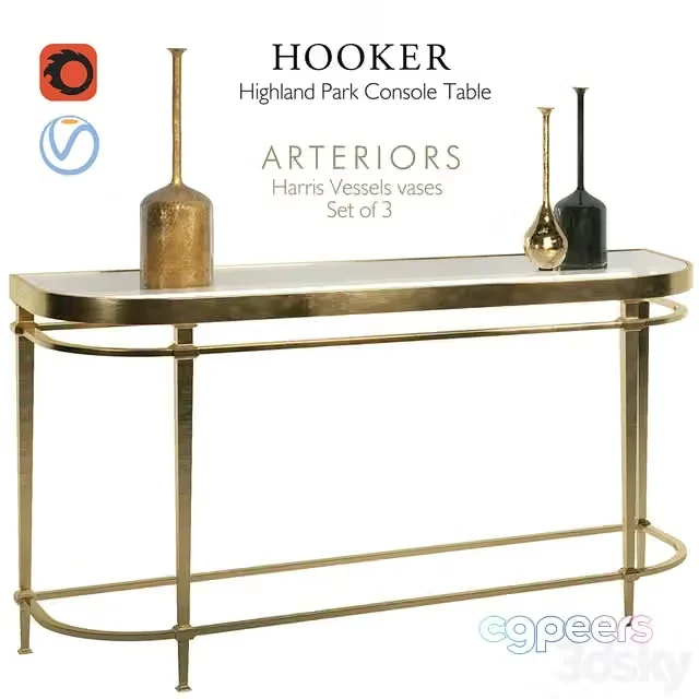 3ds Max Free – Hooker Highland Park & ​​Arteriors vases