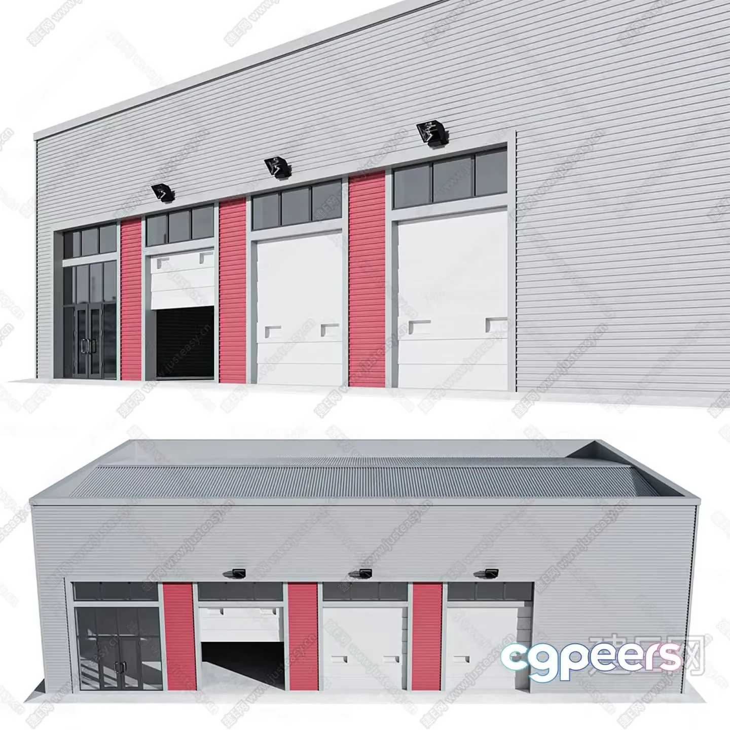 A Warehouse Building 3D Model – 5066 – VRAY Render