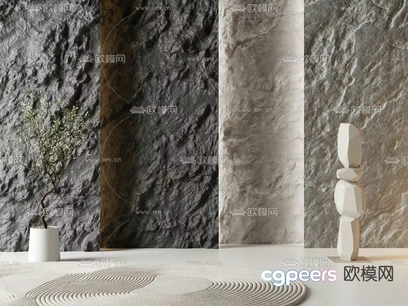 Stone background wall molten rock rock wall 3d model