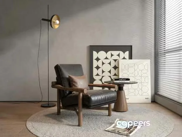 Mid-Century Modern Chair 3D Model – 20527 – VRAY Render