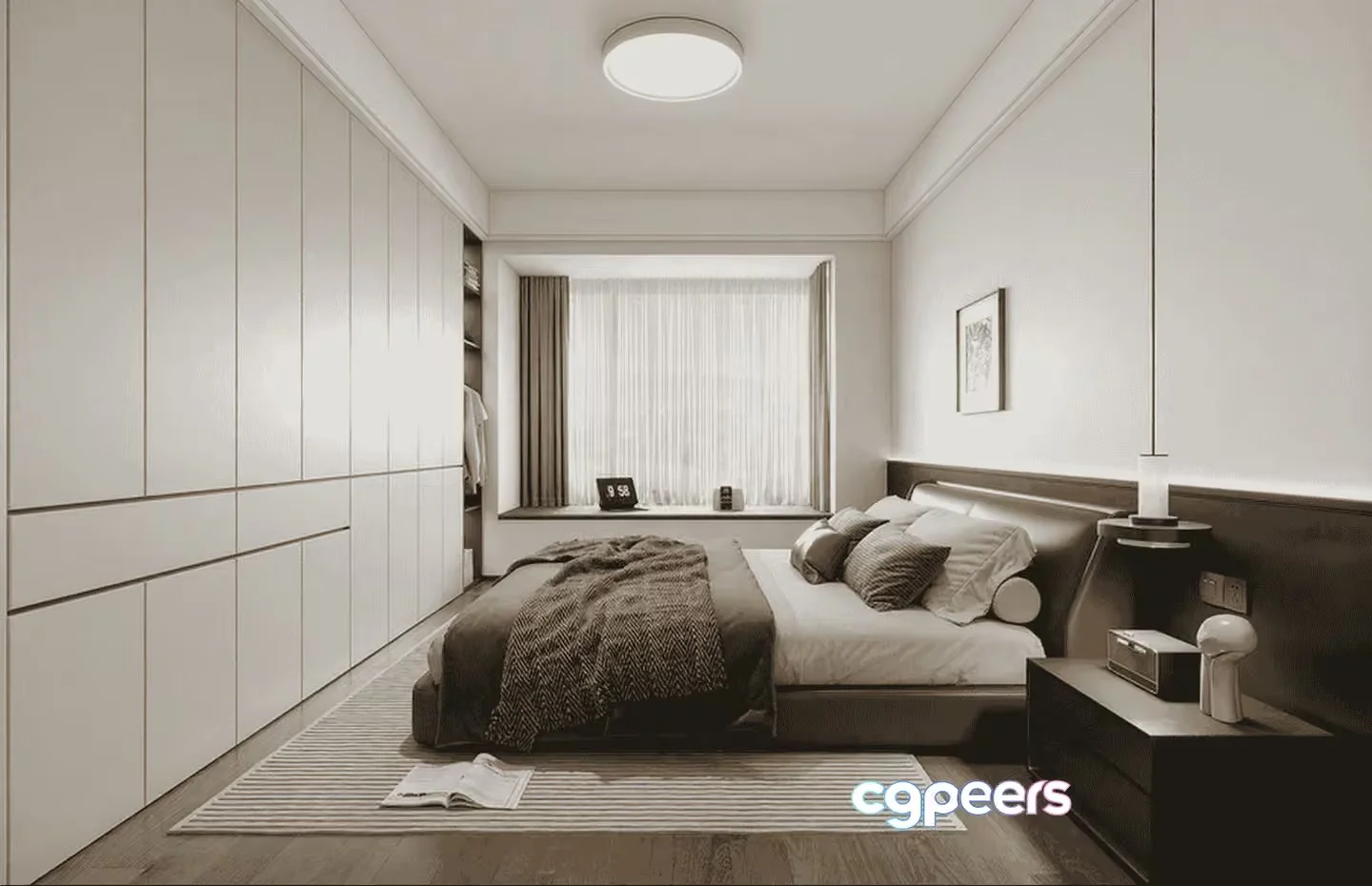 Cozy Modern Bedroom 3D Model – 13153 – CORONA Render