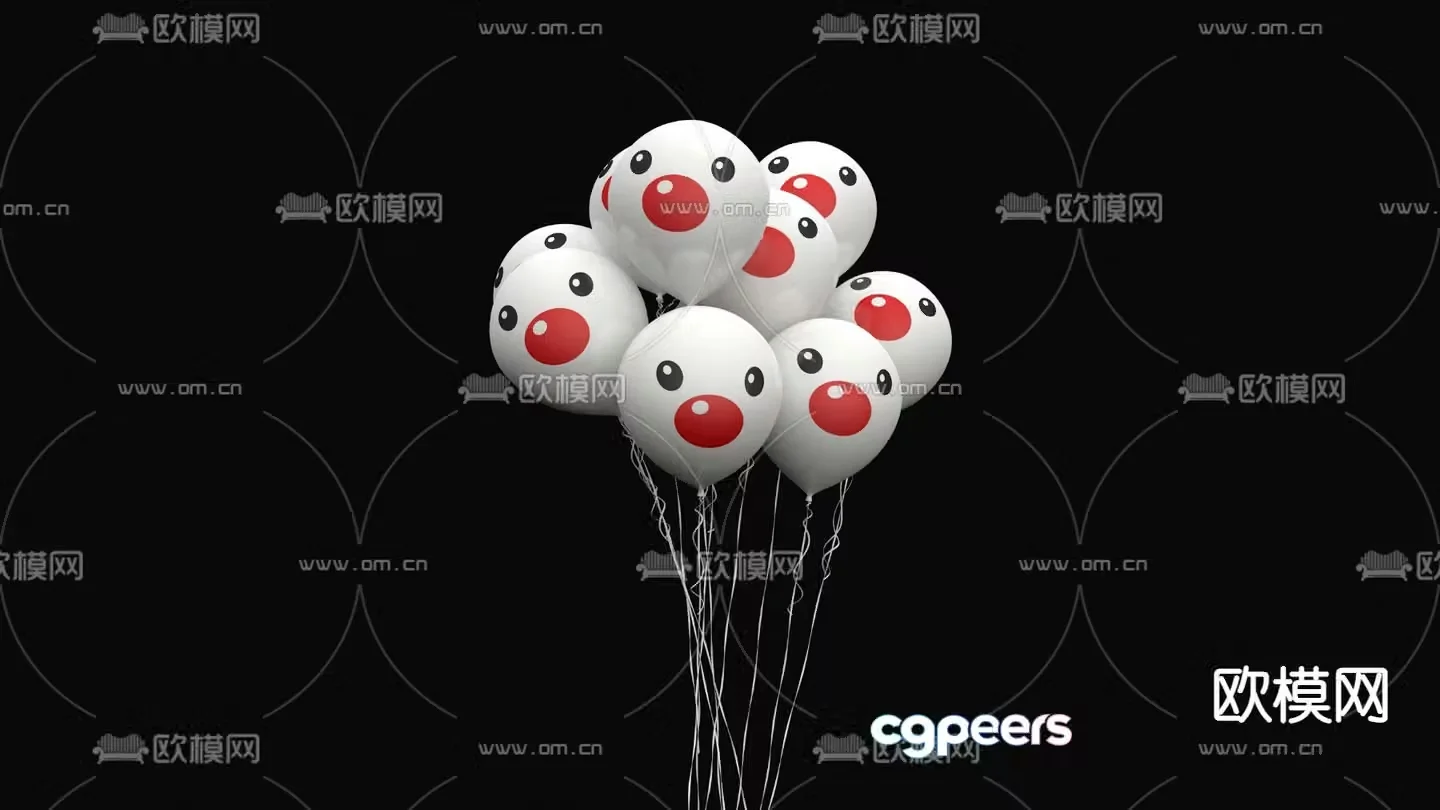 Modern clown balloon toy 3d model