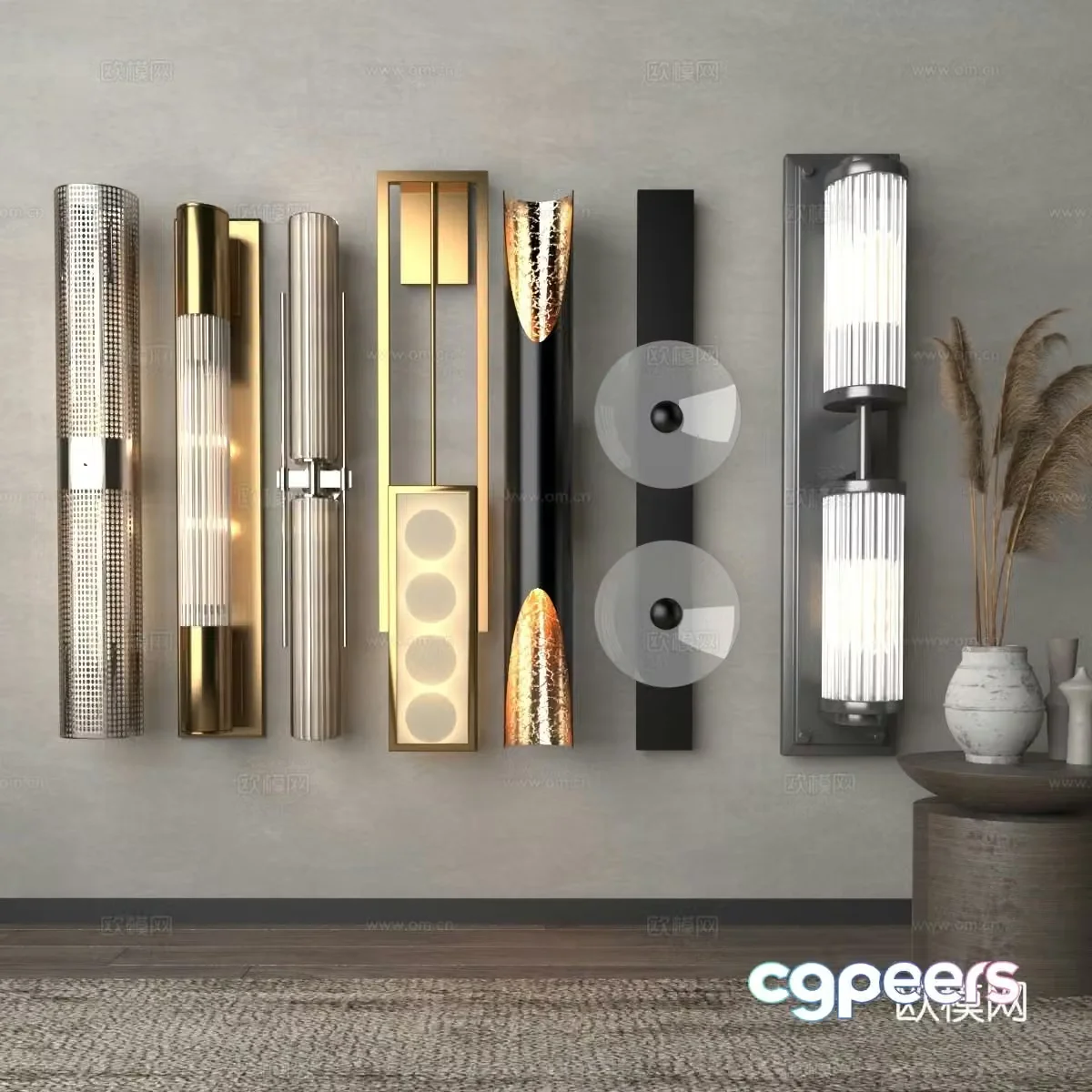 Metal wall light 3d model