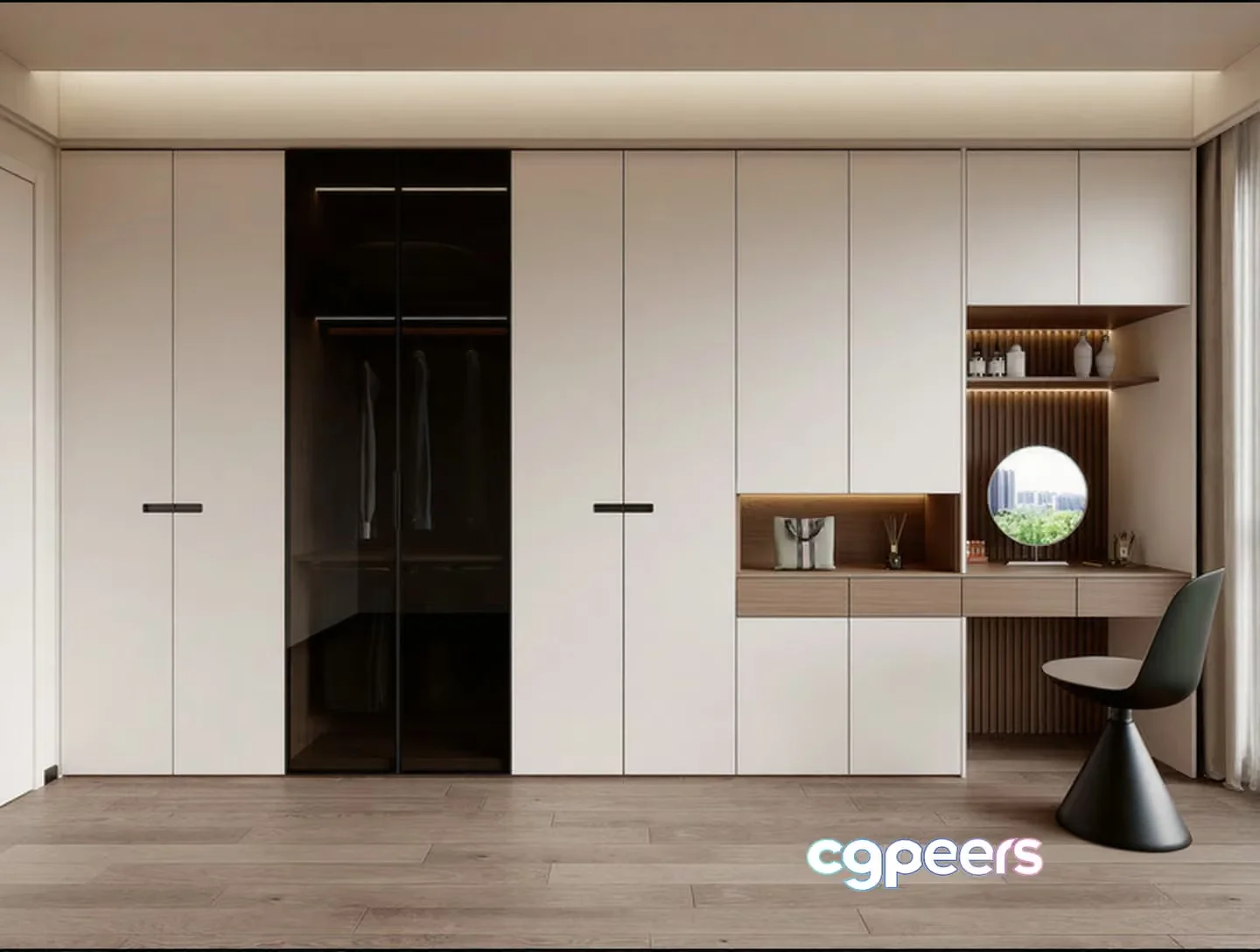 Modern White Closet 3D Model – 17629 – VRAY Render