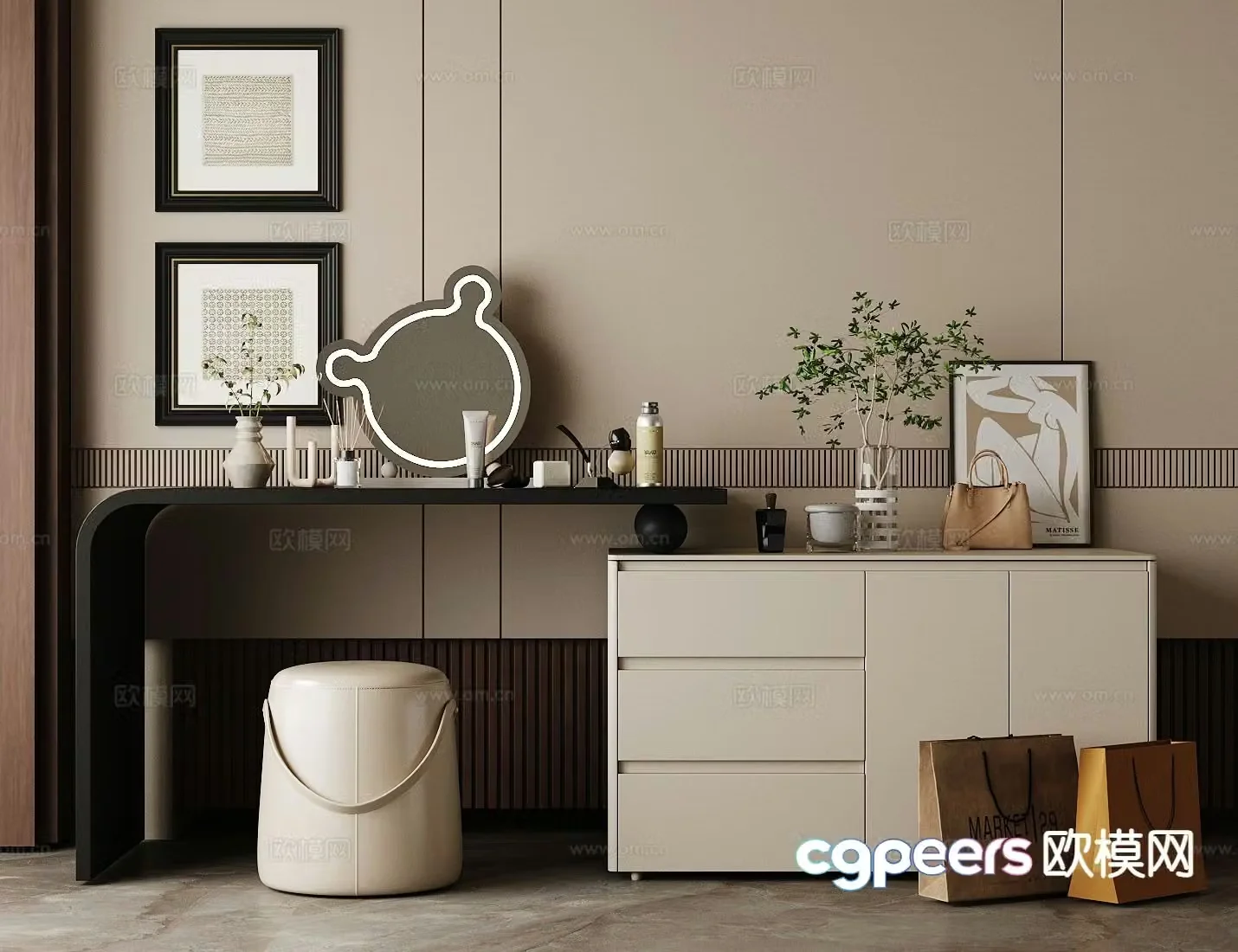 Italian dressing table 3d model