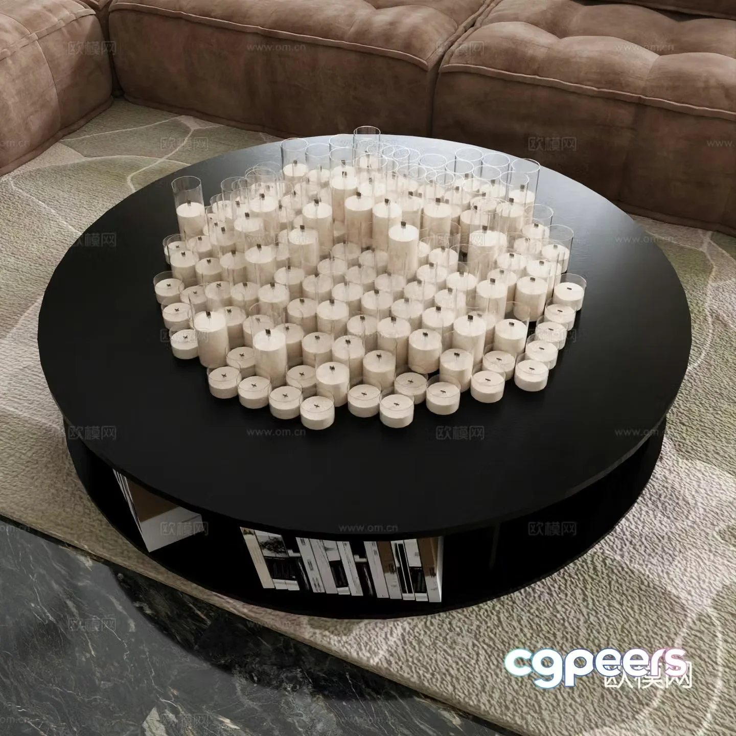 Modern round coffee table 3d model