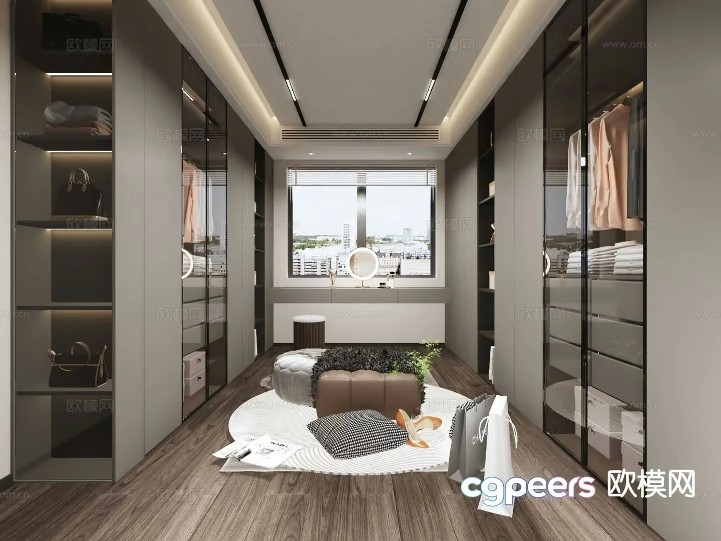 High-end gray cloakroom 3D model