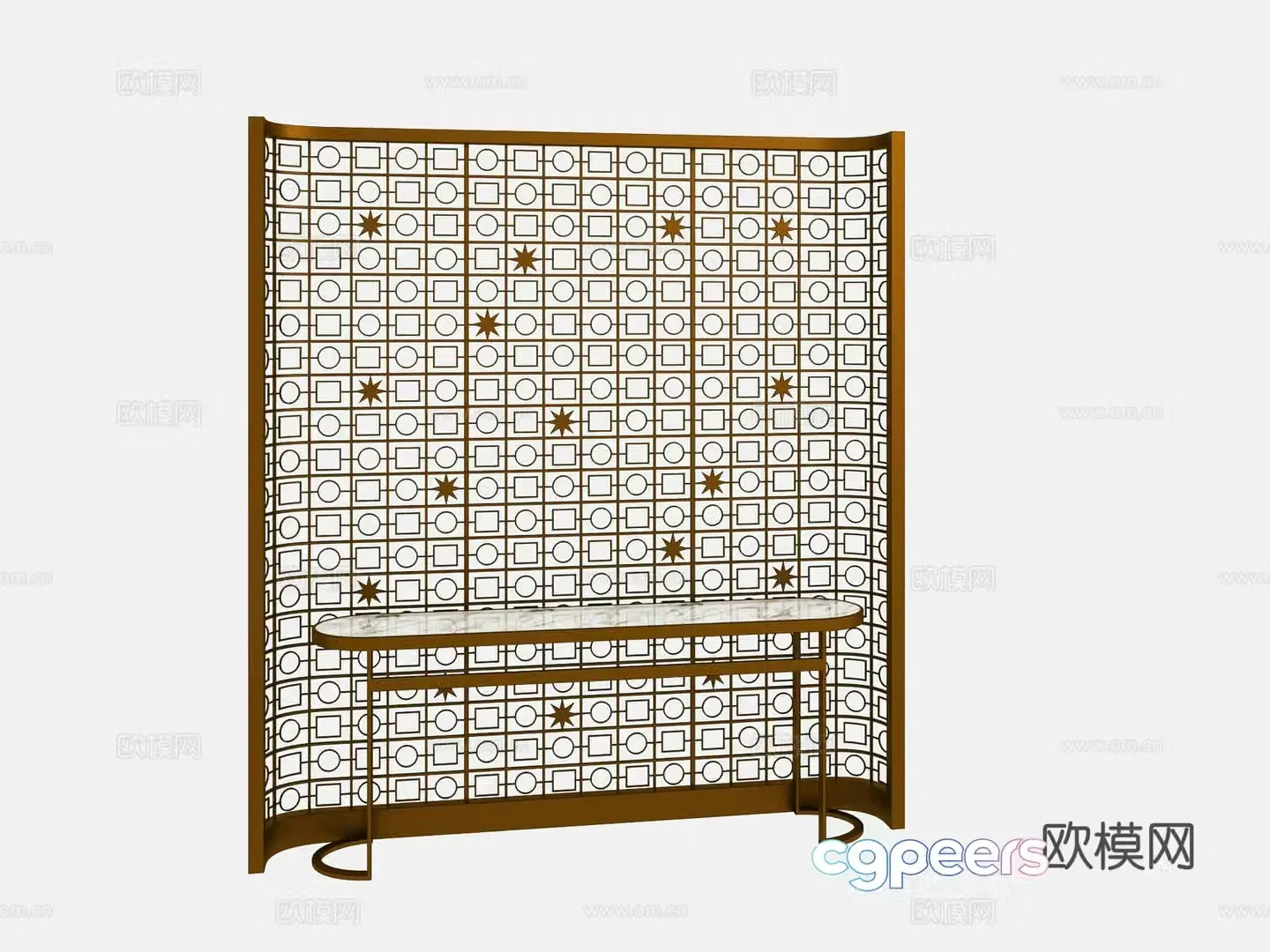 Partition Light luxury partition Metal partition 3D model