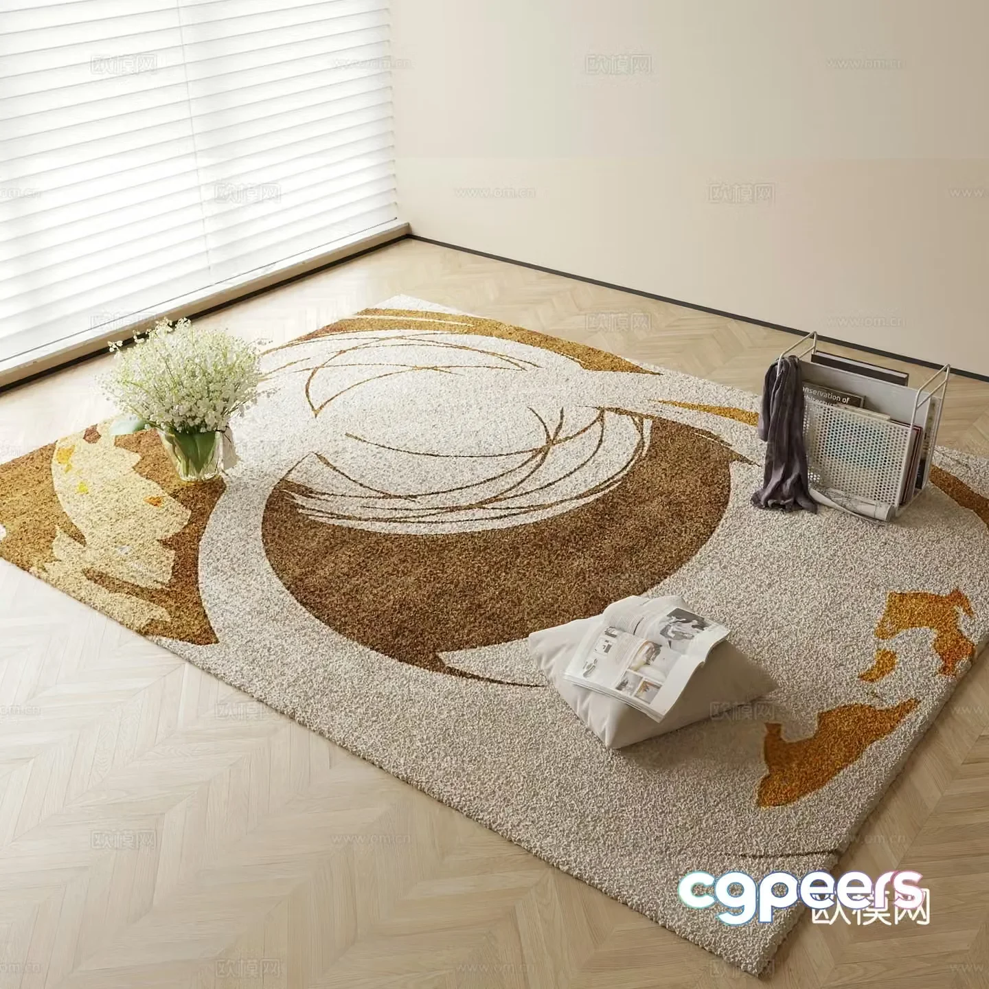Simple carpet Square carpet 3d model
