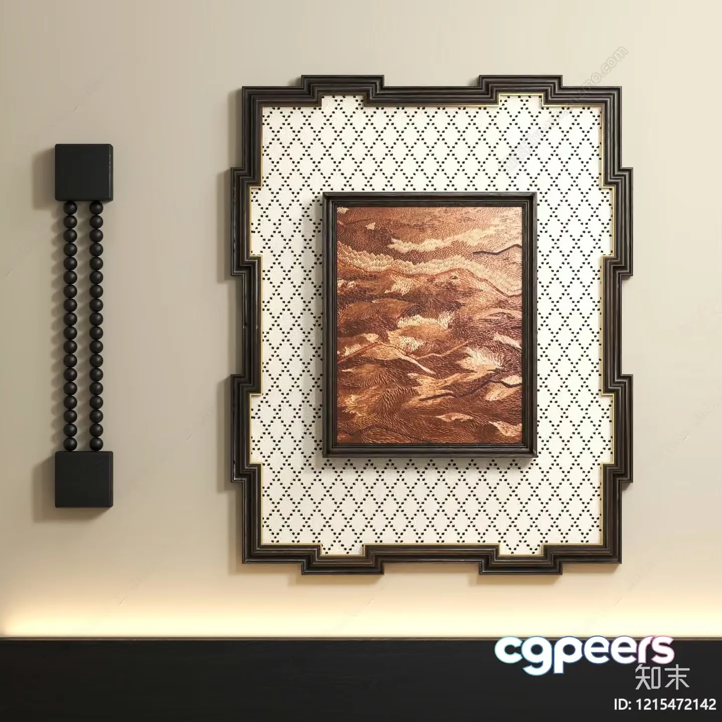 A Framed Picture Hangs On A Wall 3D Model – 10639 – VRAY Render