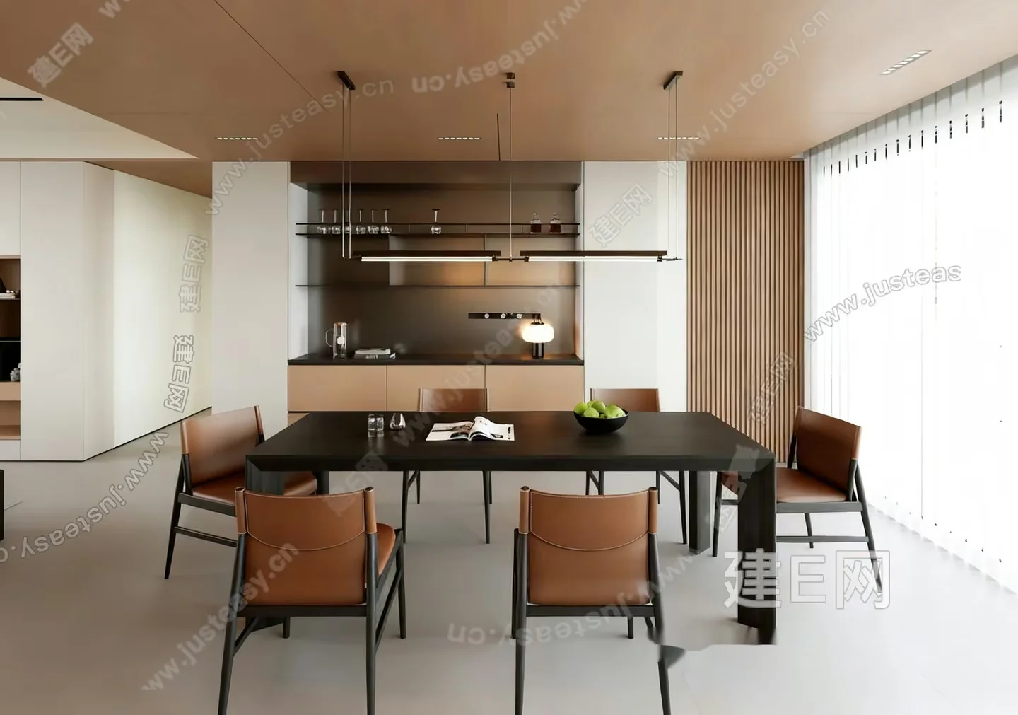 Modern Dining Room 3D Model – 7297 – VRAY Render