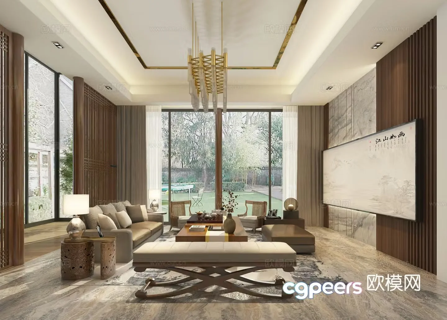 New Chinese style living room 3d model