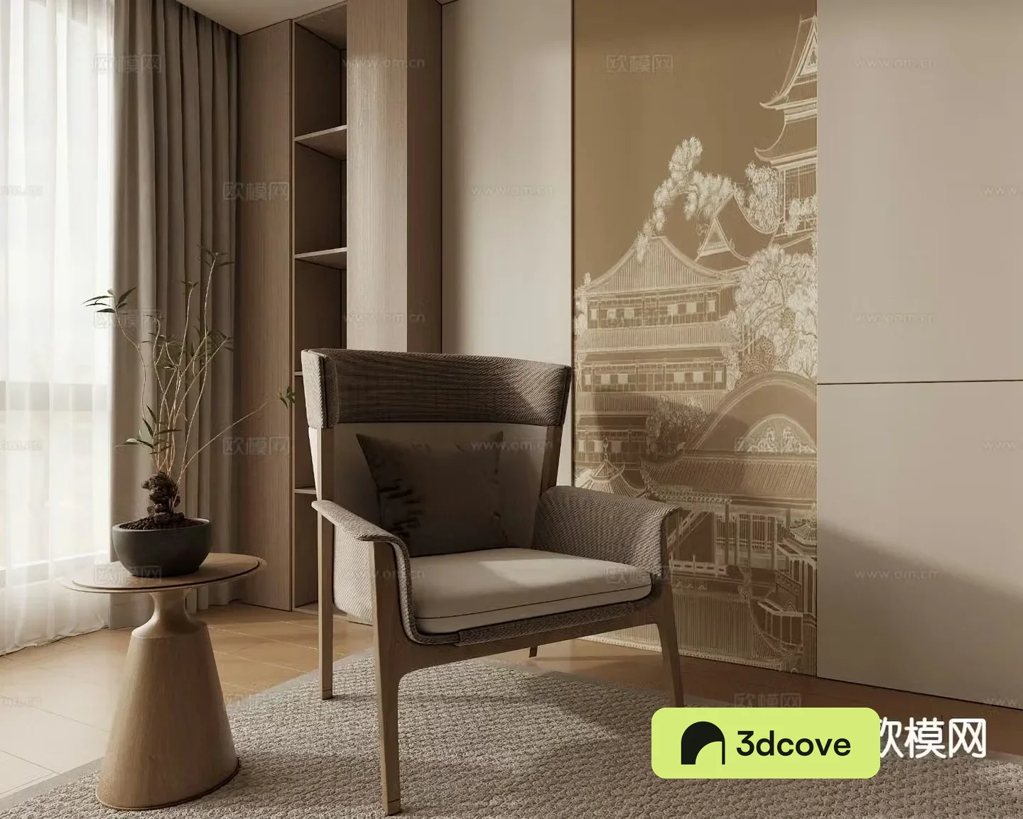 New Chinese style chair armchair leisure chair