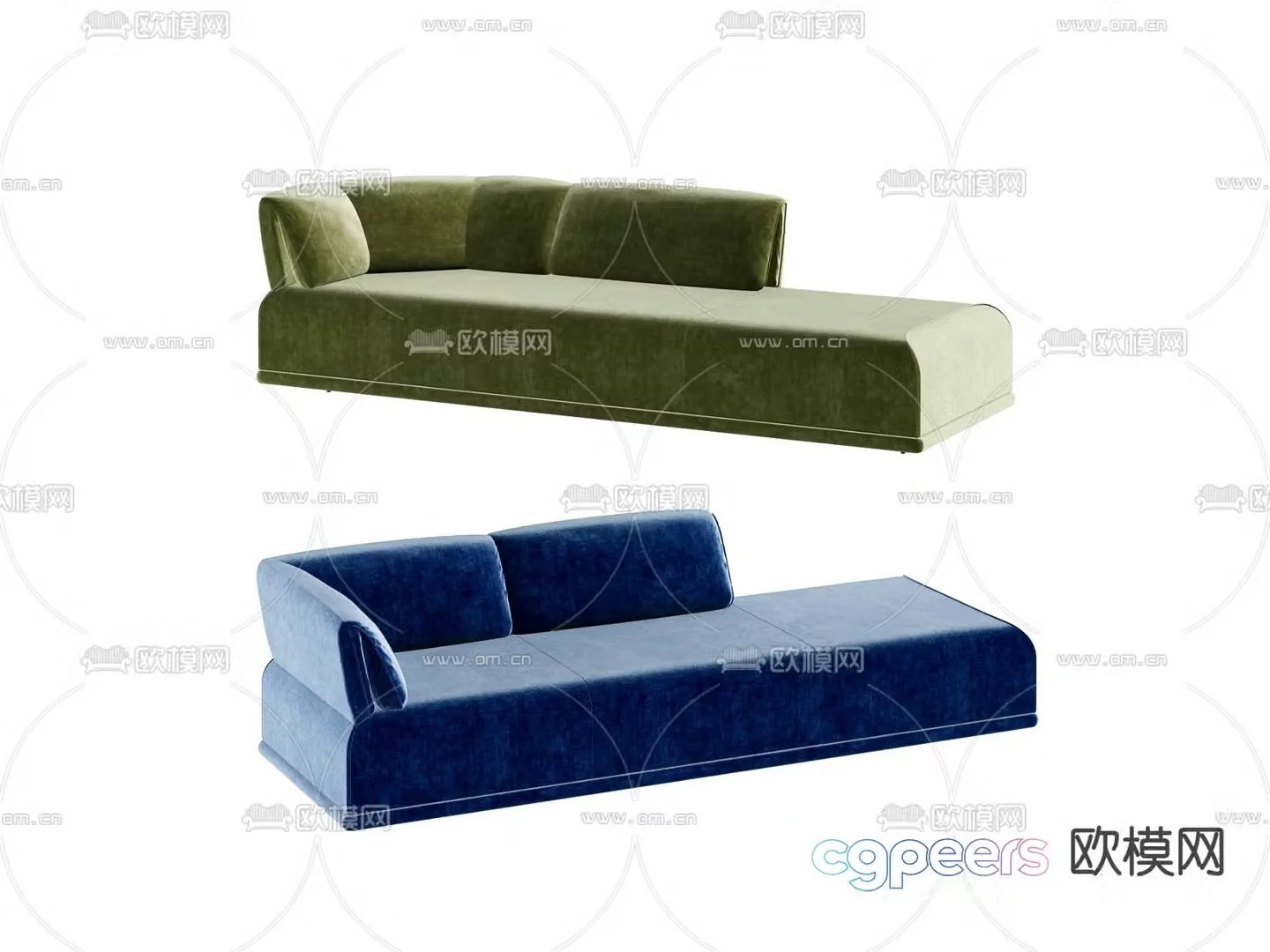 Modern sofa casual sofa three-person sofa 3d model