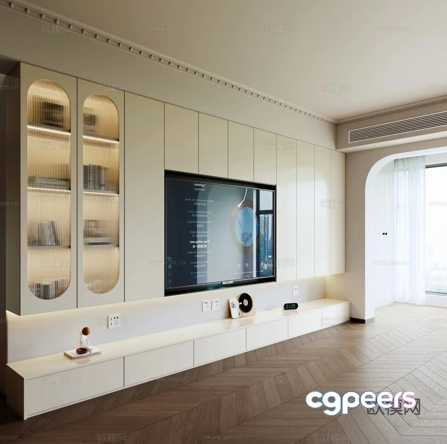TV background wall 3d model