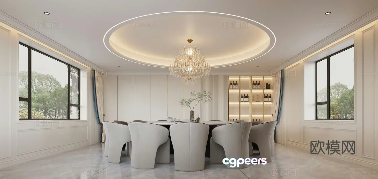 American restaurant 3d model