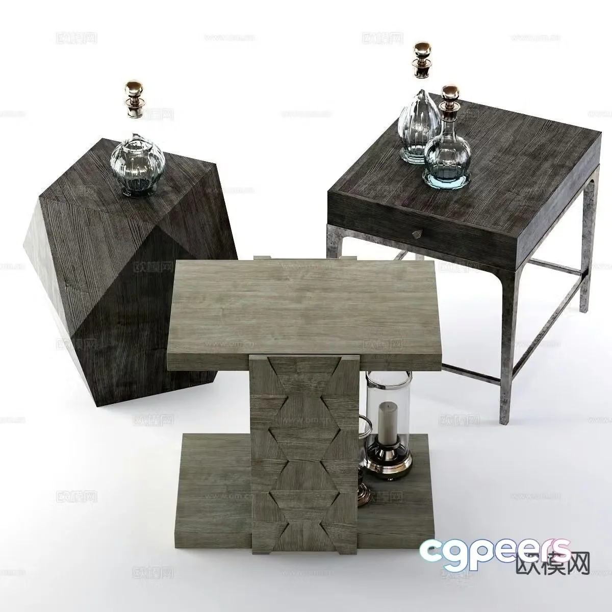 Wabi-sabi table side table corner table 3d model
