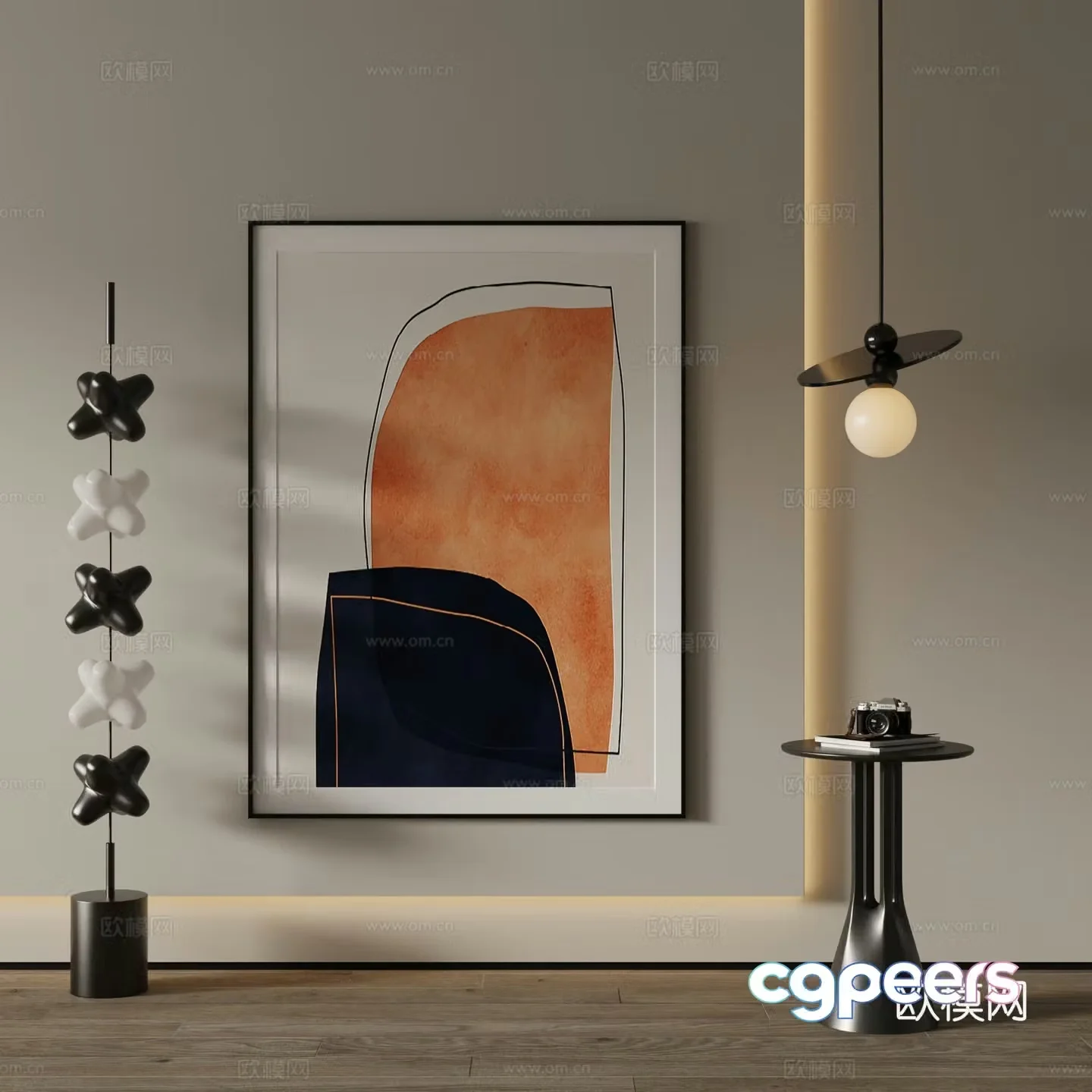 Modern Art Painting Decorative Painting 3D Model