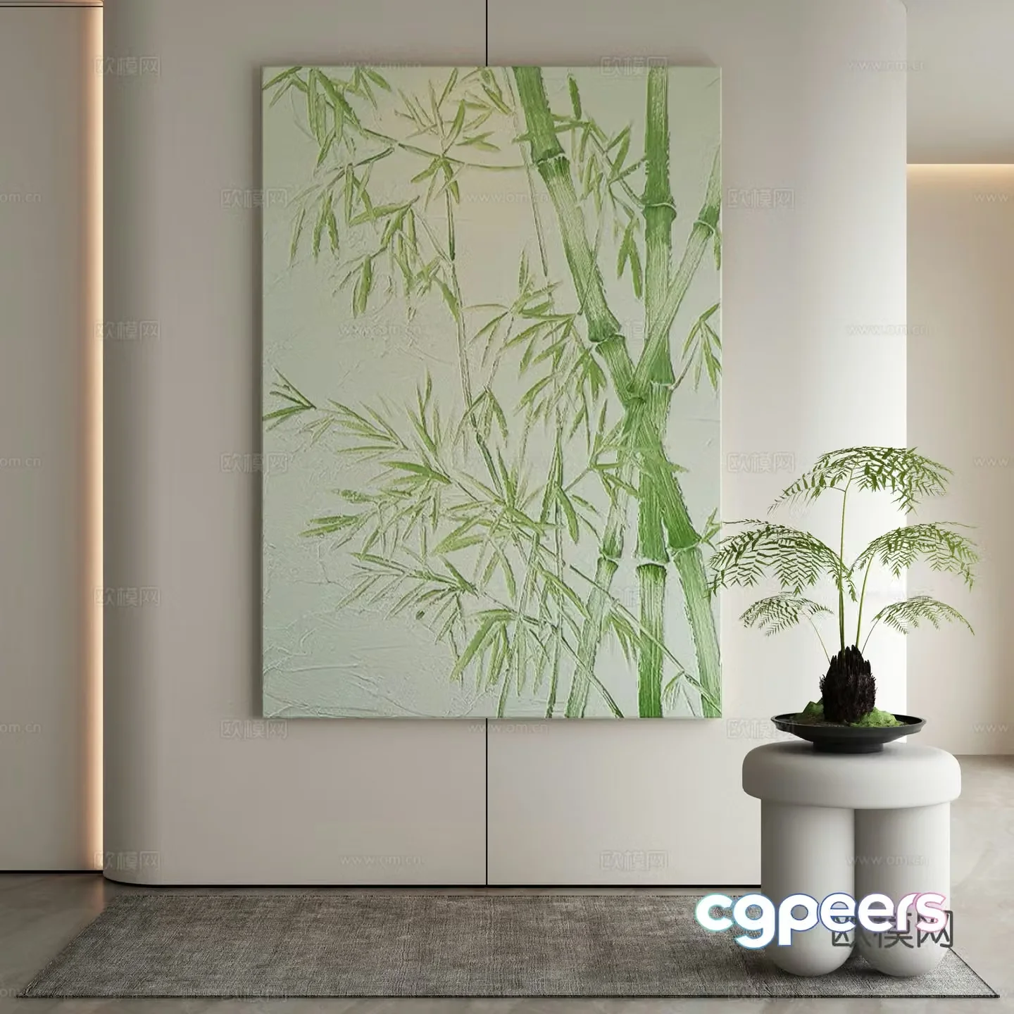 Modern Wasabi Hanging Painting Oil Painting 3D Model